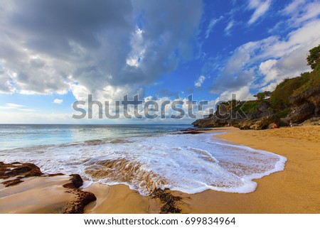 Secret Jimbaran beach near Pura Tengal Wangi, Bali, Indonesia Royalty-Free Stock Photo #699834964