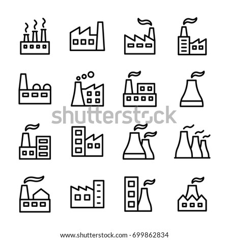 Mill Line Vector Icons Set Royalty-Free Stock Photo #699862834