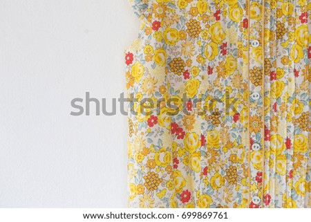 Yellow clothes isolated on white background.