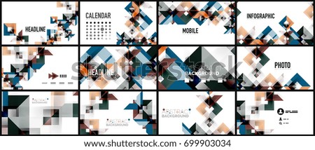 Business presentation geometric template. Digital technology layout, brochure or flyer concept or geometrical web banner background