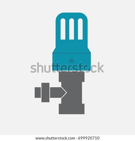 Thermostat or manual radiator valve icon. Plumbing clipart isolated on white background