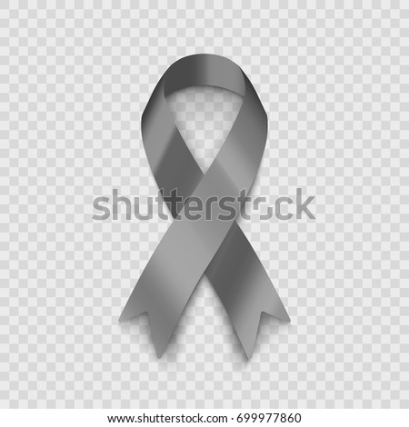 Stock vector illustration gray ribbon Isolated on transparent background. The problem of diabetes. The problem of brain cancer. EPS10