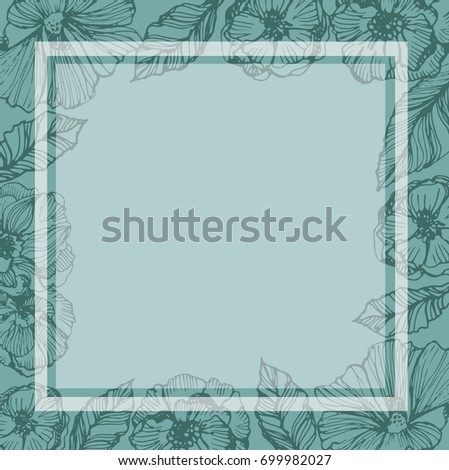 Flower set: highly detailed hand drawn flowers and leaves. Vector illustration