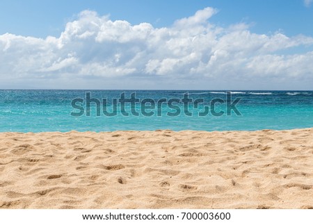 White sand Mengiat Beach (Pantai Mengiat) and Indian Ocean, Nusa Dua, Bali, Indonesia