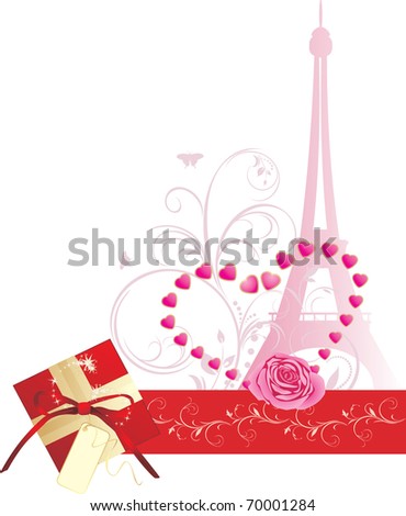 Holiday composition for Valentines day. Banner. Vector