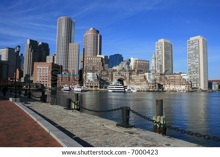 A path along Boston Harbor.