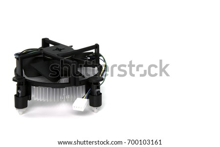 CPU cooling fan isolated on white background