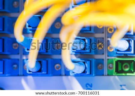 optical fibre information technology equipment in data center