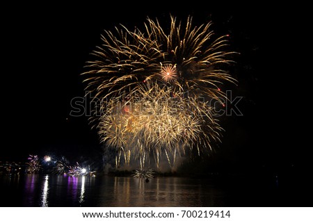 Fireworks river reflect