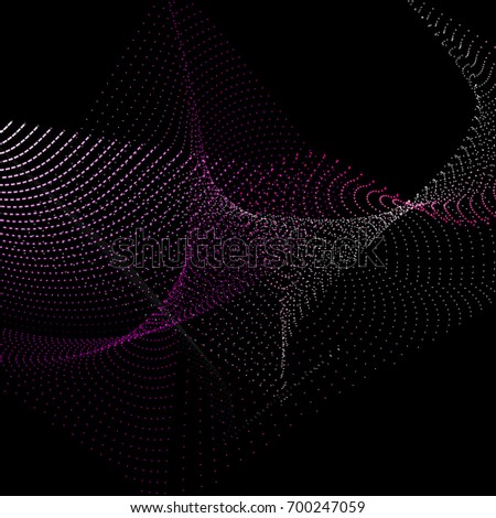 Dots Wave, Technology, blue background, Vector Illustration.