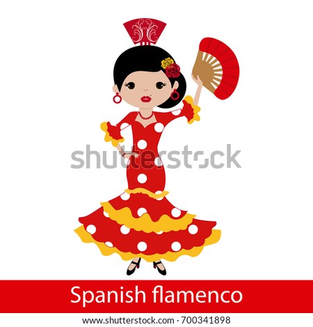 Girl in red flamenco dress