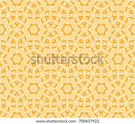 seamless geometric pattern with geometrical floral ornament. vector illustration. orange color
