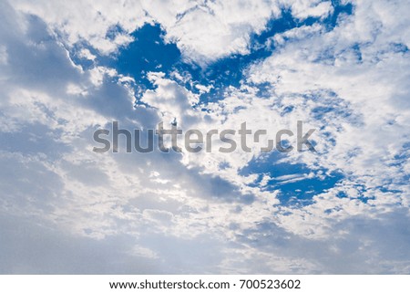 blue sky and clouds.