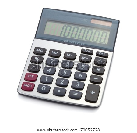 Office digital calculator. Isolated on white background