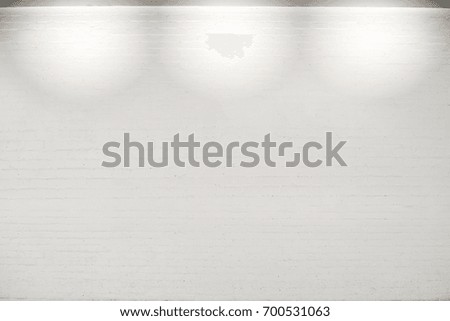 Empty white wall with 3 spot lights.