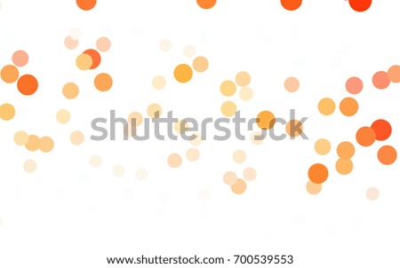 Light Orange vector banner with circles, spheres. Abstract spots. Background of Art bubbles in halftone style with colored gradient.