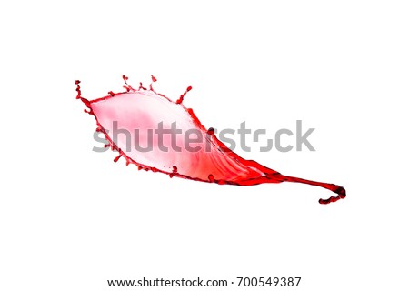 splash of red wine on a white background