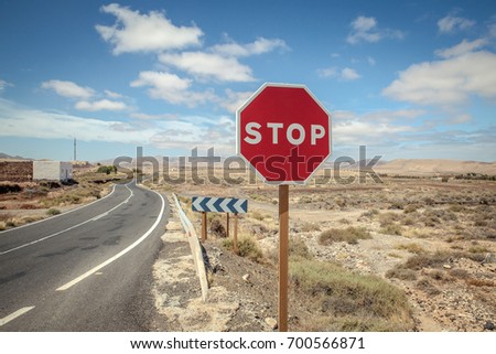 Stop sign at a mediteranean village