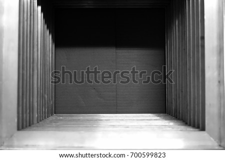 abstract of aluminum picture frame on the paper background