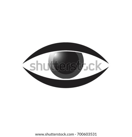 black & white eye icon-vector drawing
