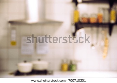 Blur image of modern Kitchen Room interior.