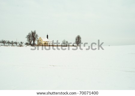 old church on winter time