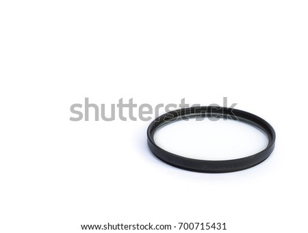 lens filters  UV, isolated white background.