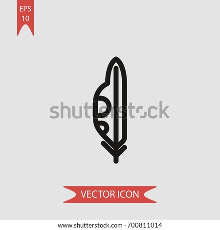 Feather vector icon illustration symbol