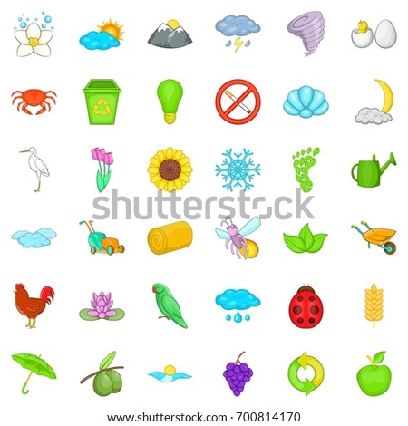 Recycling icons set. Cartoon style of 36 recycling vector icons for web isolated on white background
