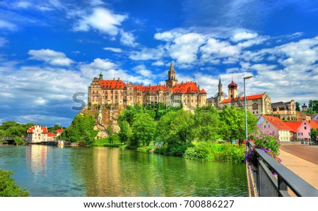 Sigmaringen Castle on a bank of the Danube River in Baden-Wurttemberg - Germany