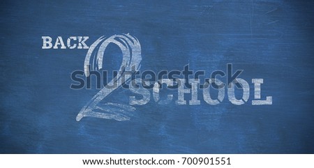 Back to school text on white background against blue background