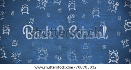 Back to school text against white background against blue background
