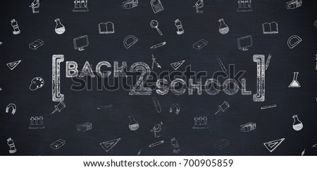 Back to school text over white background against black background