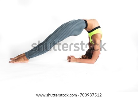 fitness, sport, training, gym and lifestyle concept - stretching young woman in the  gym