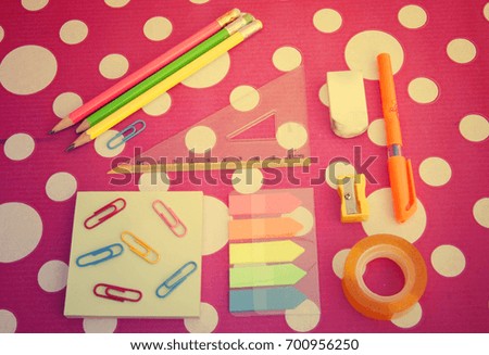 Color full school and office accessories 