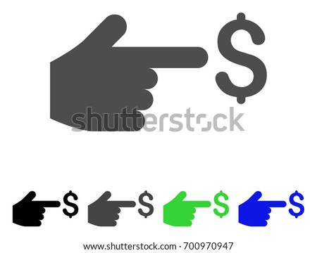Dollar Index flat vector pictogram. Colored dollar index, gray, black, blue, green pictogram versions. Flat icon style for web design.