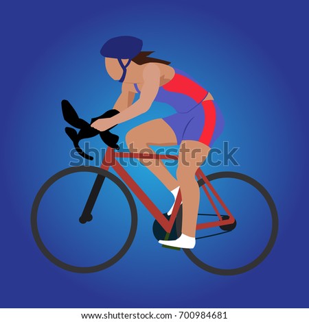 Cycling vector, 3D Flat Isometric  Sporting Championship People
