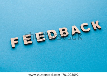 Word Feedback on blue background. Modern technologies, successful business, communication concept