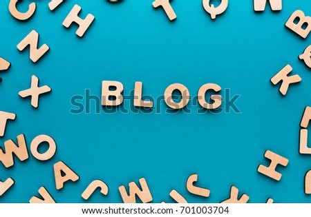 Word Blog on blue background. Modern lifestyle, success, startup, business concept