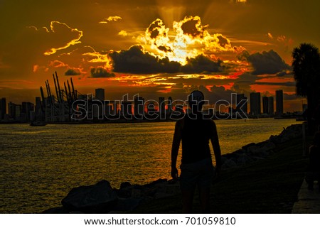 Man and the sunset