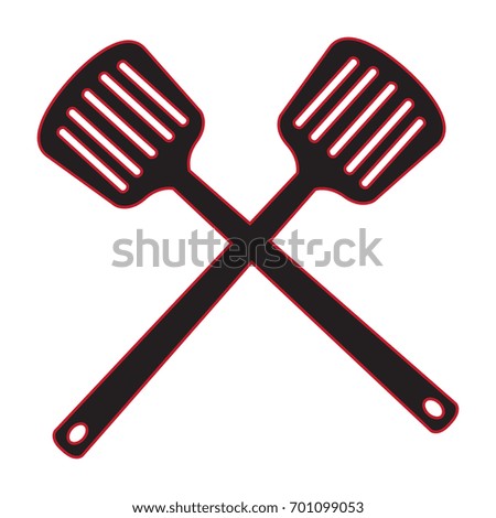 Isolated pair of barbecue spatulas, Vector illustration