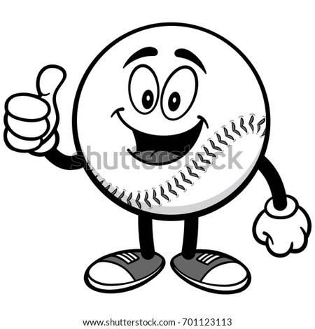 Baseball Mascot with Thumbs Up Illustration