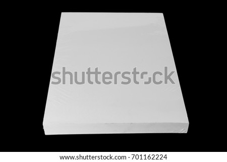 Printer white paper ream isolated on white background