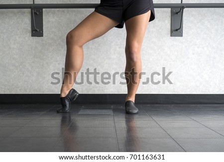 Jazz shoes on a jazz dancer