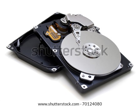 Illustration of Hard disk drive HDD isolated on white background with soft shadow.