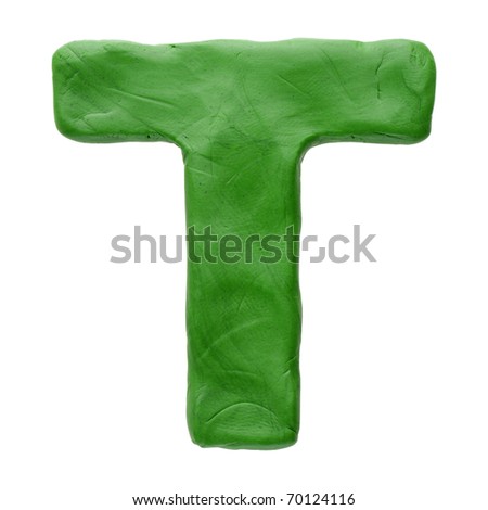 Colour plasticine letter isolated on a white background