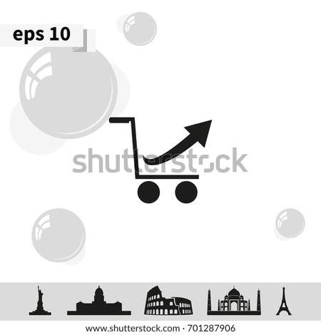 Shopping cart icon. Supermarket object.