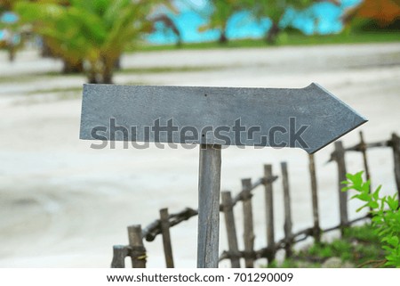 Blank directional sign at resort