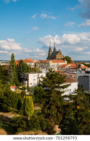 View of Cathedral of St. Peter and Paul, Brno, Moravia, Czech Republic