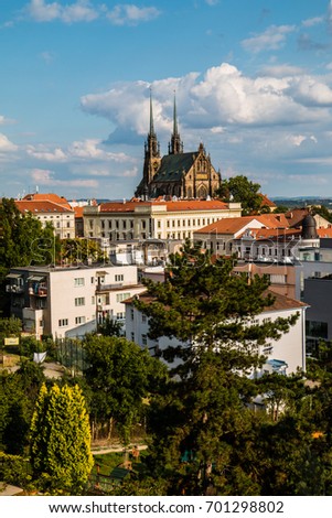 View of Cathedral of St. Peter and Paul, Brno, Moravia, Czech Republic